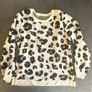 Ann Taylor soft cheeta and grey sweater